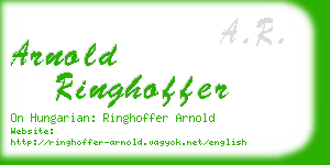 arnold ringhoffer business card